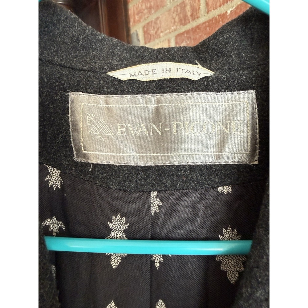 Evan Picone Womens Black Long Wool Coat - Picture 3 of 8